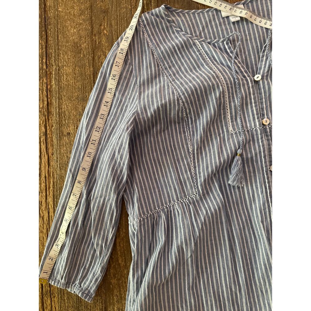 J.Jill Striped Cotton Boho Peasant Style Top - Picture 10 of 10
